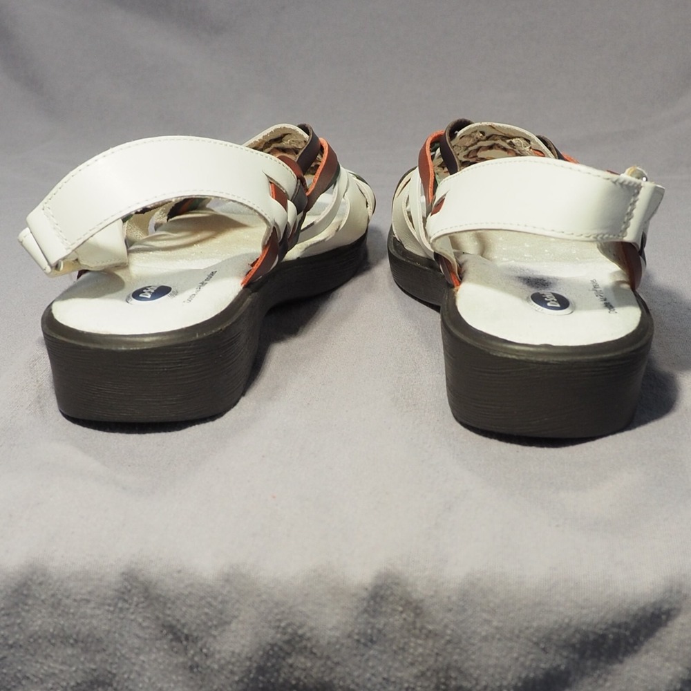 Dr Scholls Sandals Womens 8 White Woven Aztec Slingback Huarache Wedge Flat - Picture 8 of 13